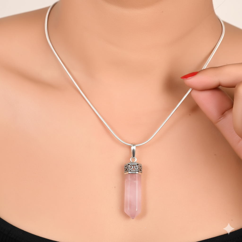 Rose Quartz Pencil Pendant