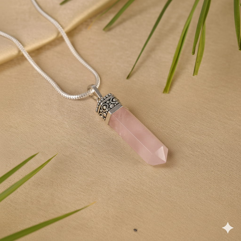 Rose Quartz Pencil Pendant