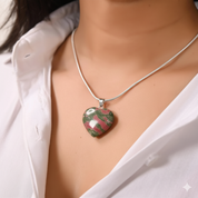 Unakite Heart Pendant