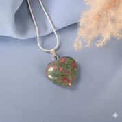 Unakite Heart Pendant