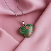 Unakite Heart Pendant