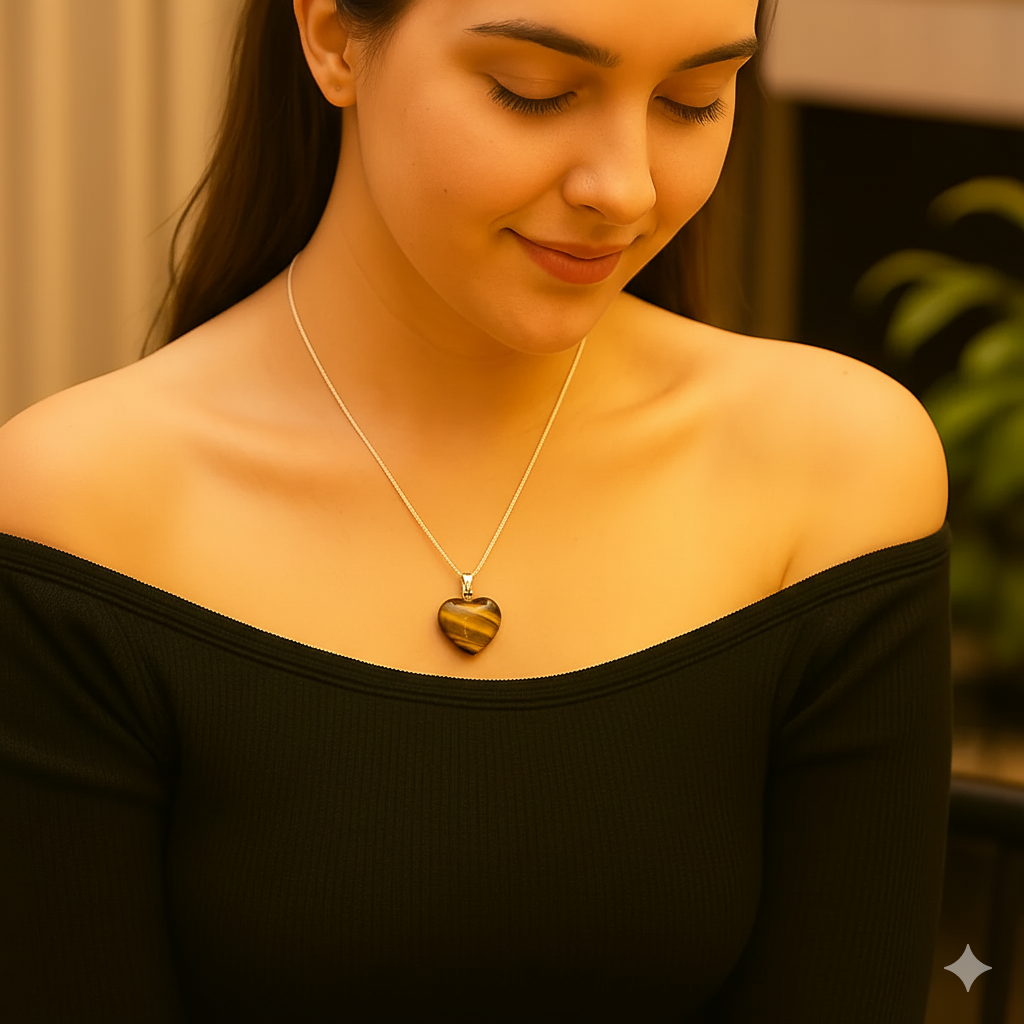 Tiger Eye Heart Pendant