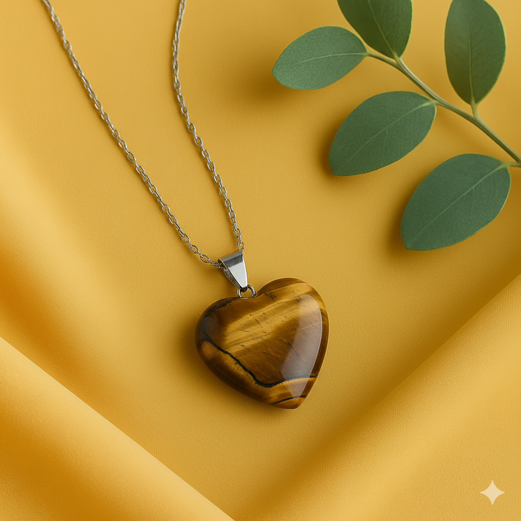 Tiger Eye Heart Pendant