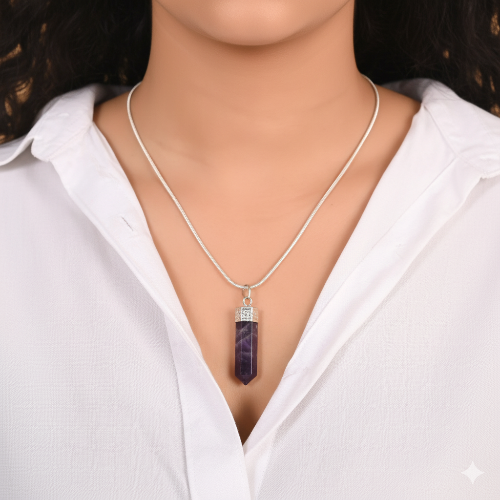 Amethyst Pencil Pendant