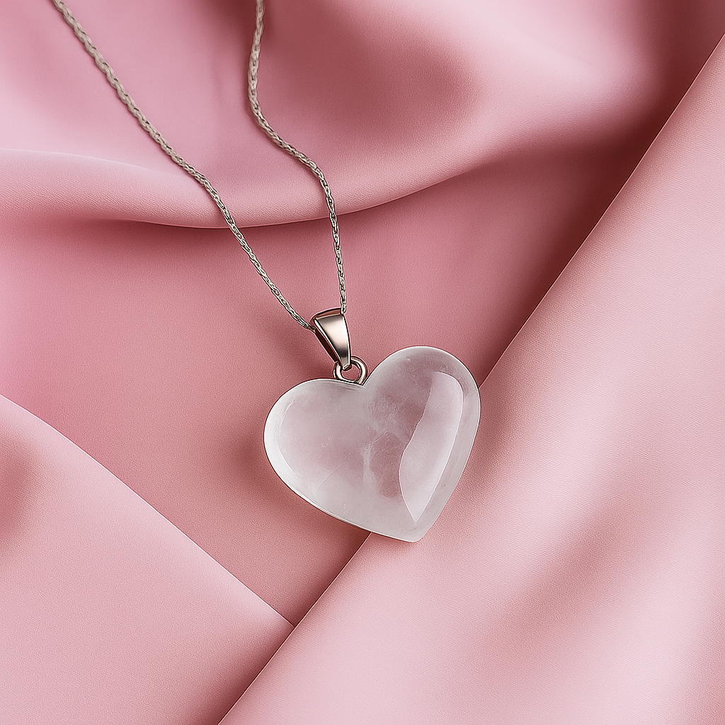Clear Quartz Heart Pendant