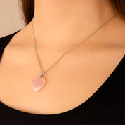 Rose Quartz Heart Pendant - sattva gem