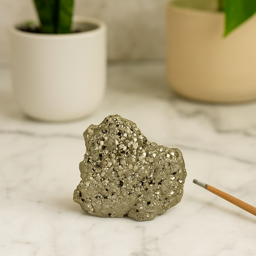 Raw Pyrite cluster stone - sattva gem