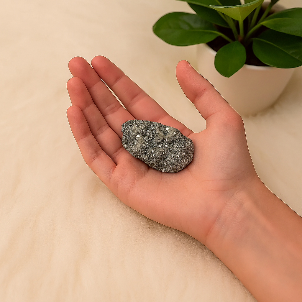 Raw Pyrite cluster stone - sattva gem
